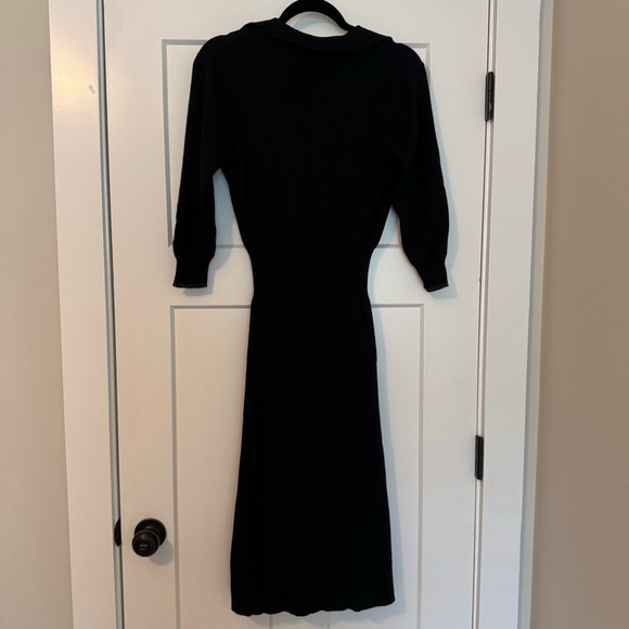 Unsubscribed Polo Cashmere Sweater Dress Black Midi Dress - Picture 7 of 7